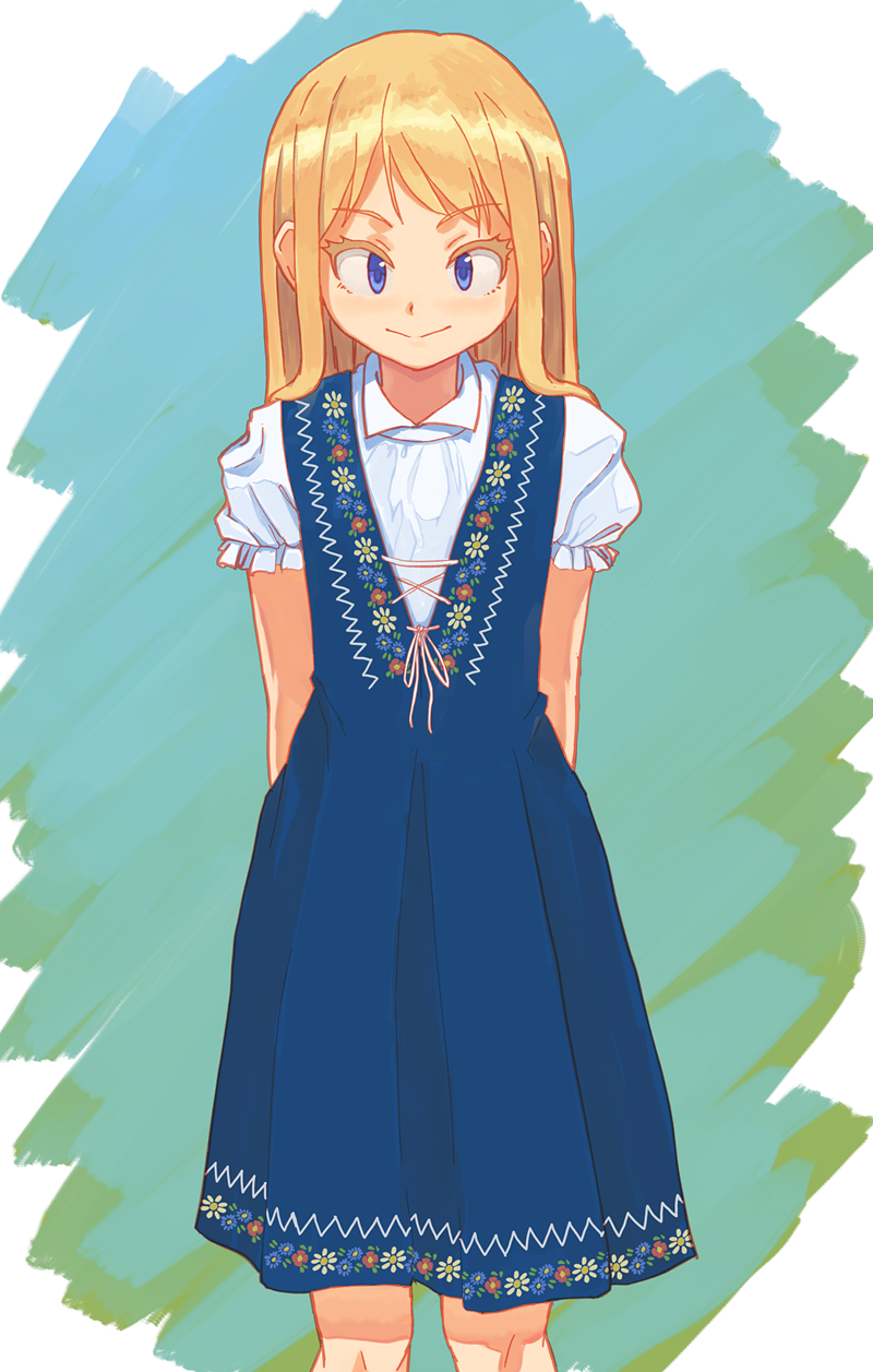 青いドレスの裸足少女 八軒屋ねこのイラストブログ 青いドレスの裸足少女 八軒屋ねこのイラストブログ